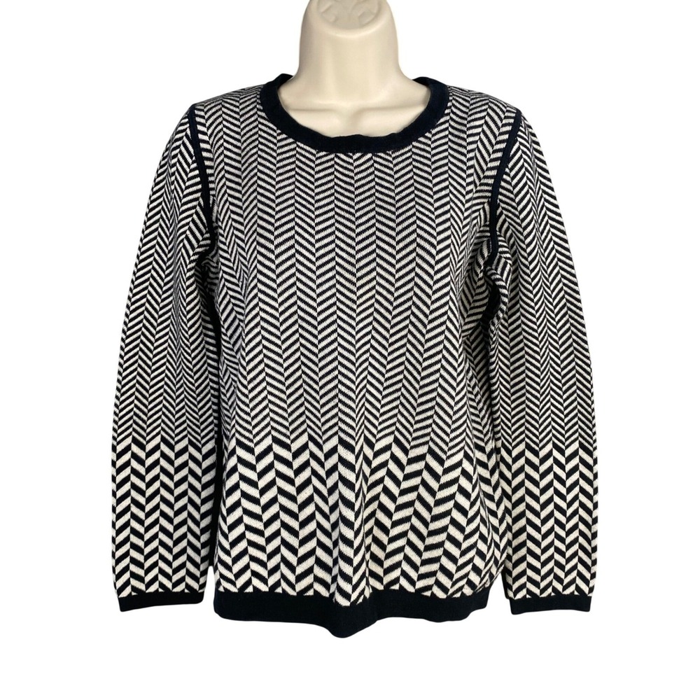 Banana Republic Sweater Womens Medium Chevron Preppy Minimalist Office